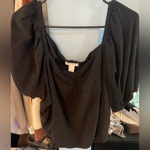 Black Shoulder Blouse